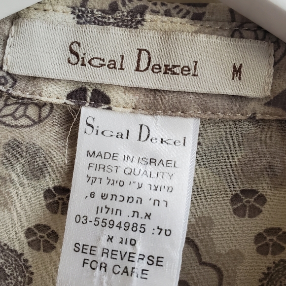 Vintage Sigal Dekel shirt with lace and woven contrast collar hem, Medium - Picture 10 of 12